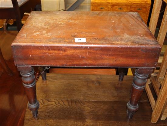 A Victorian mahogany bidet, W.55cm, D.34cm, H.45cm